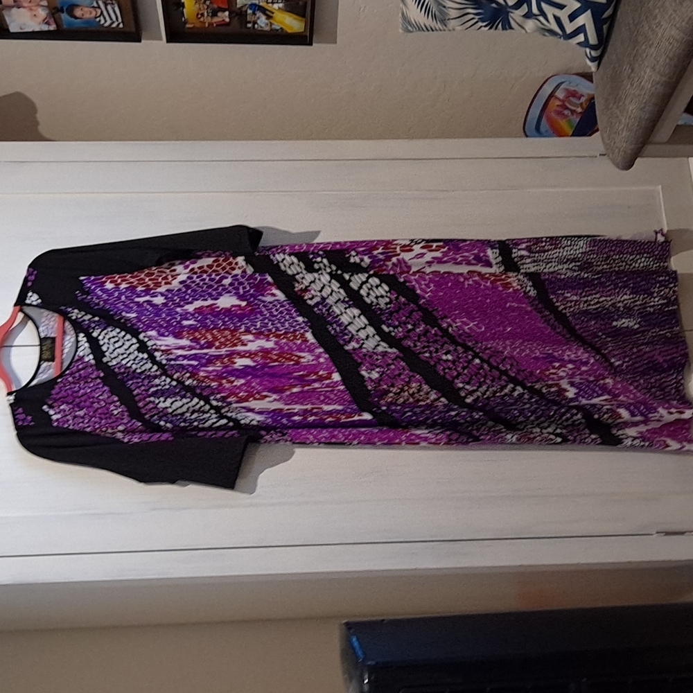 😀 3/15.00 Bob Mackie 3/4 sleeve Maxi Dress size L